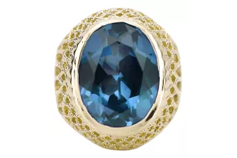 Aur galben 14K Acvamarin Inel Vintage Craft  vrc089y